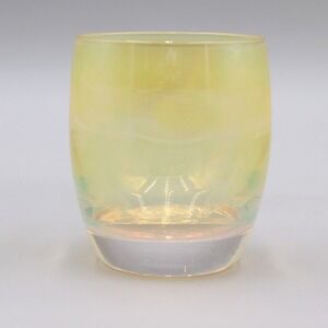 Glassybaby Soul Hand Blown Glass Votive Candle Holder Iridescent Yellow 1335